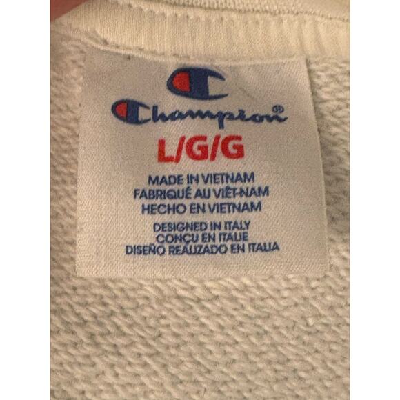 Vintage Champion Large Crewneck Sweatshirt. Blue and White - Picture 2 of 6